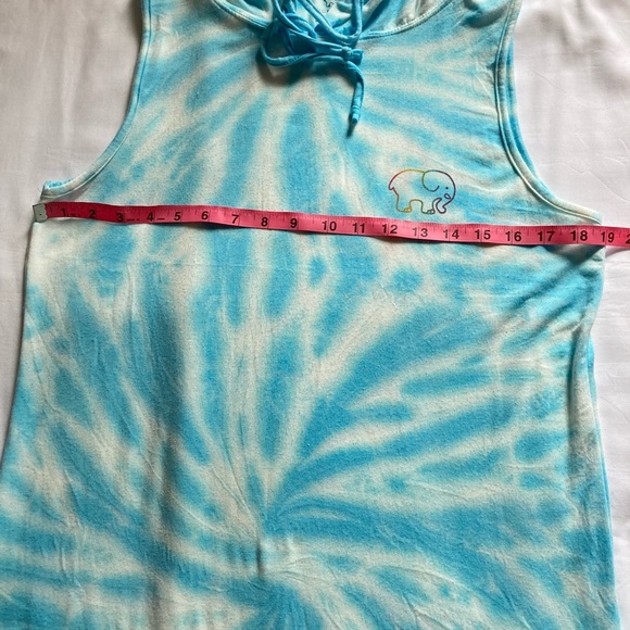 Pre-owned Ivory Ella  LAND & SKY SWIRL TIE DYE OVERSIZED Tank top L - Picture 8 of 11